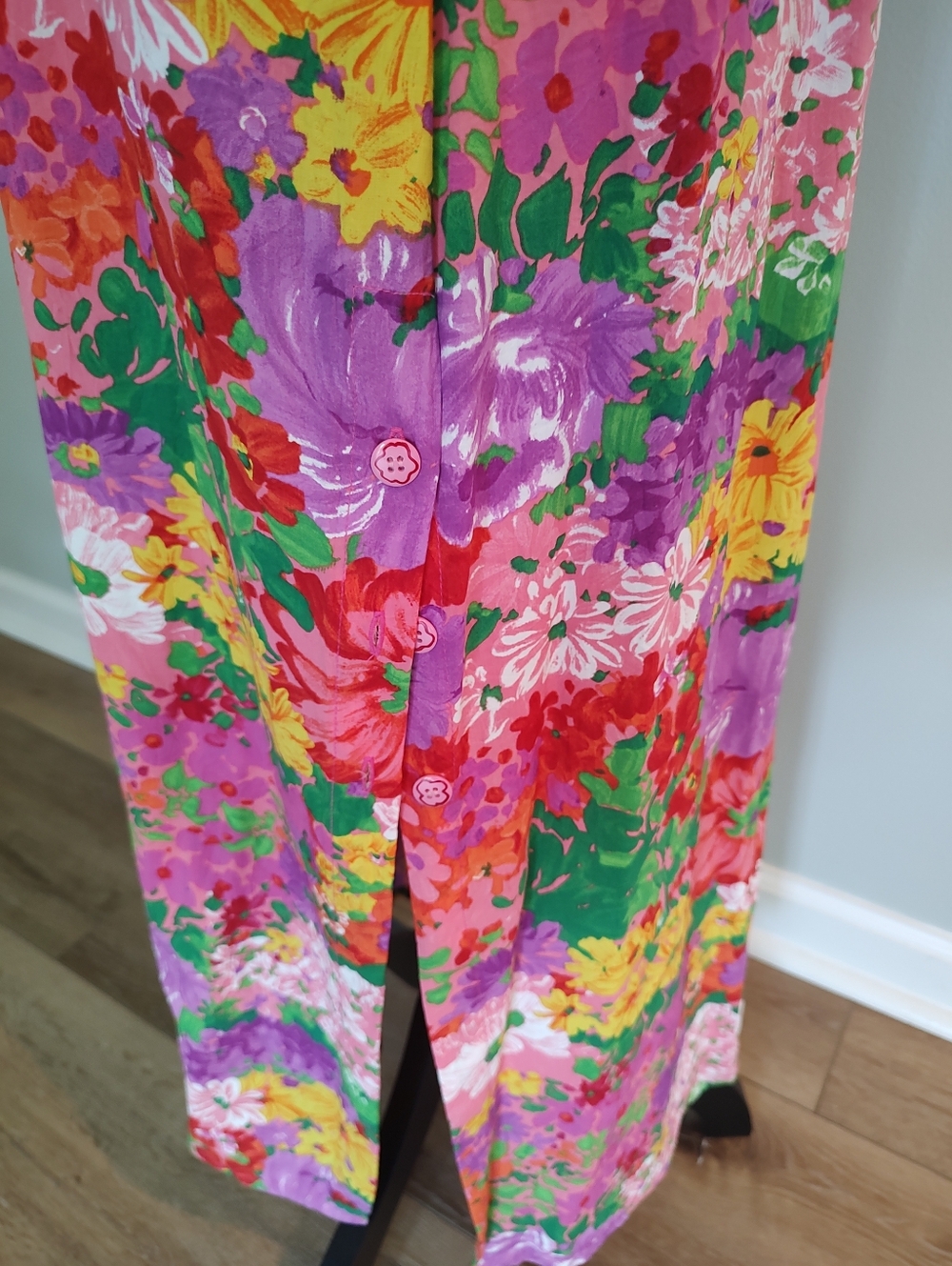Jams World Vintage In Bloom Maxi Tank Dress Hawaiian Boho Classic L - Picture 6 of 10